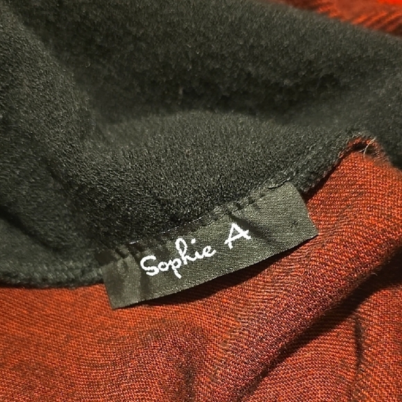 Sophie A Red And Black Plaid Cowl Neck Sweater M/L - Picture 4 of 5